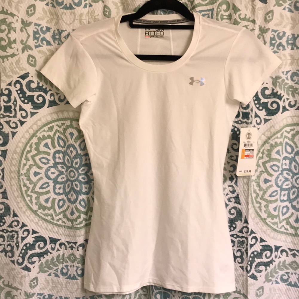 Under Armour White Short Sleeve Tee